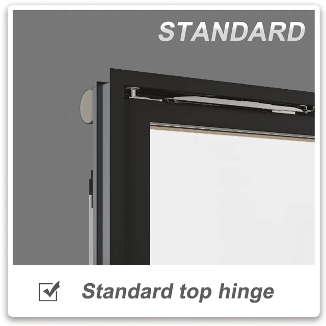 Standard glass door top hinge 