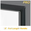 Pro glass door with user friendly full length handle