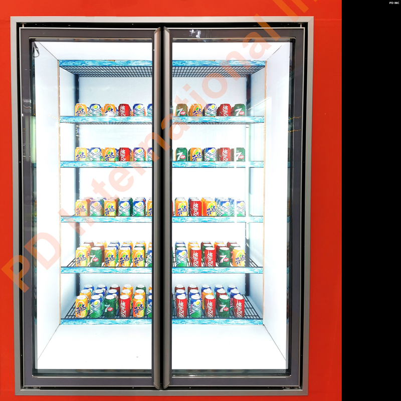 Frameless glass door and frame for walk-in cooler and freezer