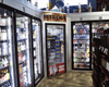 Beer cave door in supermarket