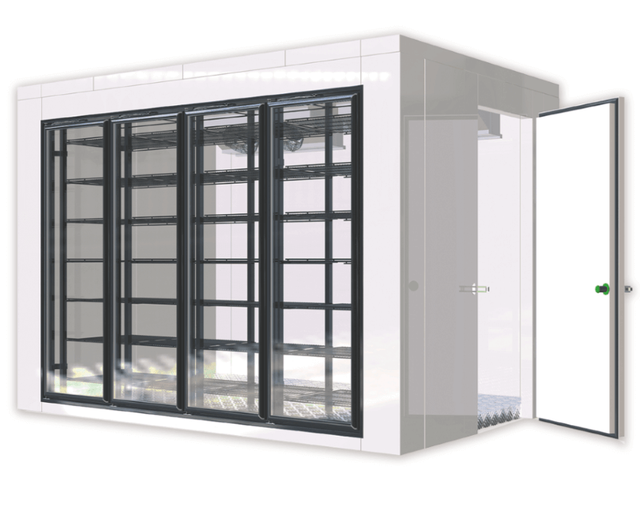 Commericial walk-in cold room with solid entry door
