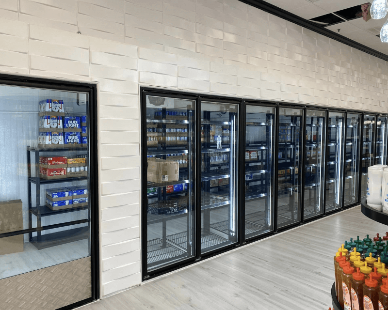 Walk-in cold room in store