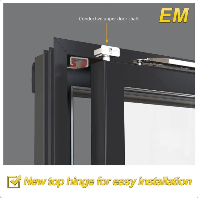 Energy saving glass easy installation door hinge and conductive shaft