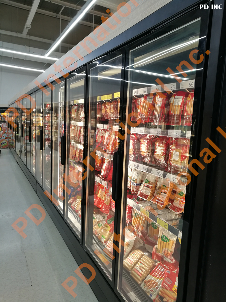 Frameless glass door and frame for walk-in cooler and freezer