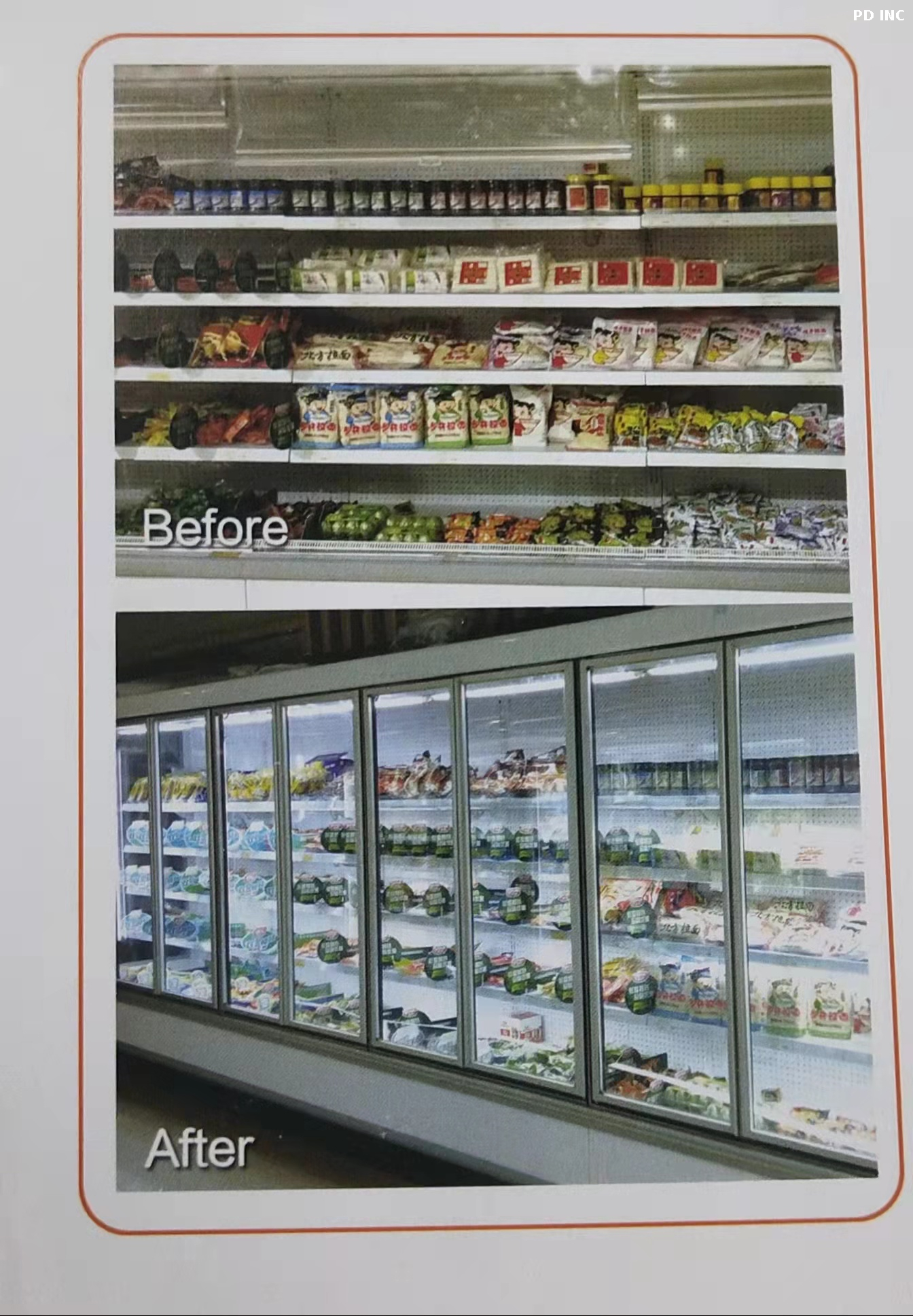 Supermarket Retrofit Glass Door for Variety Showcase