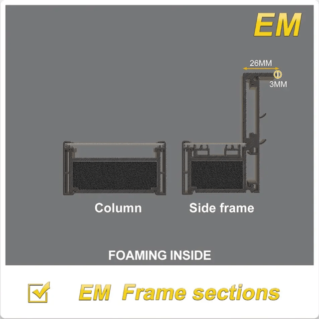 Energy saving glass door fiberglass frame with foam thermal break
